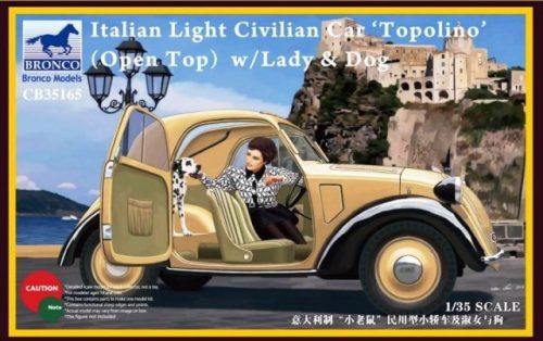 Bronco Models - Italian Light Civilian Car(Open Top) w/Lady & Dog