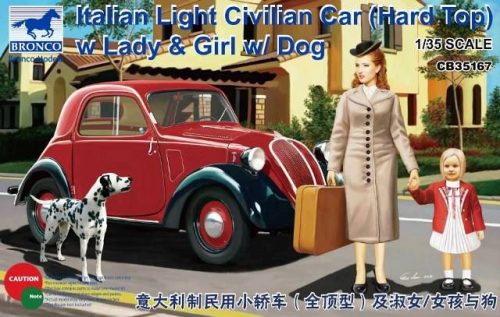 Bronco Models - Italian Light Civilian Car (Hard Top) w/Lady & Girl
