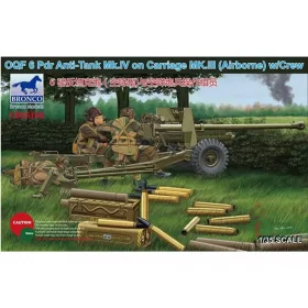   Bronco Models - OQF 6 PDR Anti-Tank Mk.IV on Carriage MK.III(Airborna) w/Crew harcjármű makett