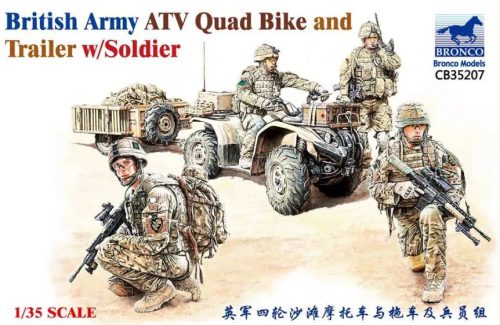 Bronco Models - British Army ATV Quad Bike and Trailer w/Soldier