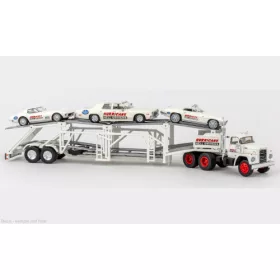   Brekina - Set Dodge Autotransporter mit 3 PKW 1975 Hurricane Helldrivers