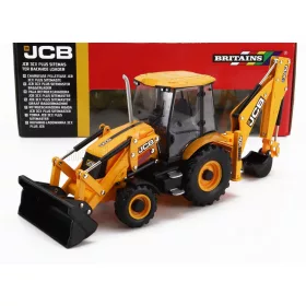  Britains - JCB 3CX PLUS RUSPA GOMMATA - TRACTOR SCRAPER YELLOW BLACK