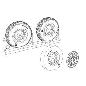 Brengun - F4U Corsair Cross Thread Wheels set