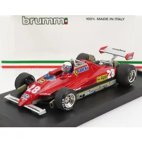   Brumm - FERRARI F1  126C2 N 28 WINNER SAN MARINO IMOLA GP 1982 DIDIER PIRONI - WITH DRIVER FIGURE RED