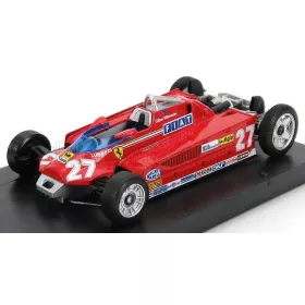   Brumm - FERRARI F1  126CK TURBO N 27 GP MONTECARLO 1981 GILLES VILLENEUVE - WITH TRANSPORT WHEELSRED