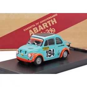   Brumm - FIAT ABARTH 500 595SS SCUDERIA NOVANA N 194 RALLY PIEVE SANTO STEFANO PASSO DELLO SPINO 1971 VINCENZO GATTAFONI LIGHT BLUE ORANGE