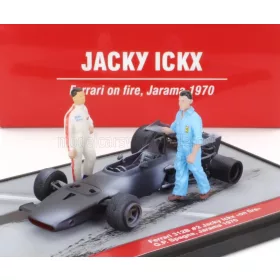   Brumm - FERRARI F1  DIORAMA 312B N 2 SPAIN GP WITH FIGURES 1970 - JACKY ICKX ON FIRE GREY