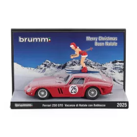   Brumm - FERRARI DIORAMA 250 GTO COUPE 1962 - VACANZE DI NATALE CON BABBAZZA 2025 - WITH SKI - MERRY CHRISTMAS - BUON NATALE RED