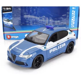 Burago - ALFA ROMEO STELVIO POLIZIA 2017 LIGHT BLUE