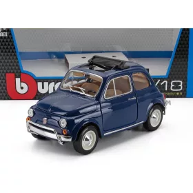 Burago - FIAT 500L OPEN ROOF 1968 BLUE