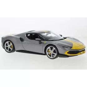 Burago - Ferrari 296 GTB  grau/gelb  1:18
