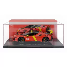   Burago - FERRARI SF90 XX N 51 24h LE MANS WINNER LIVERY WITH SHOWCASE - EXCLUSIVE CARMODEL RED YELLOW