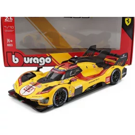   Burago - FERRARI 499P 3.0L TURBO V6 TEAM AF CORSE N 83 WINNER 24h LE MANS 2025 ROBERT KUBICA - PHIL HANSON - YIFEI YE YELLOW RED