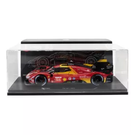   Burago - FERRARI 499P 3.0L TURBO V6 TEAM FERRARI AF CORSE N 51 3rd 24h LE MANS 2024 ALESSANDRO PIER GUIDI - JAMES CALADO - ANTONIO GIOVINAZZI WITH SHOWCASE RED