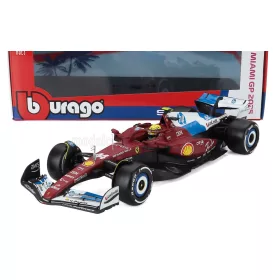   Burago - FERRARI F1  SF-25 TEAM SCUDERIA FERRARI HP N 44 MIAMI GP 2025 LEWIS HAMILTON RED WHITE BLUE