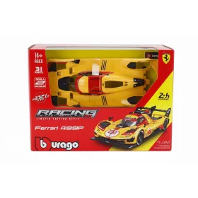   Burago - FERRARI 499P 3.0L TURBO V6 TEAM AF CORSE N  83 24h LE MANS 2024 ROBERT KUBICA - ROBERT SHWARTZMAN - YIFEI YE YELLOW RED