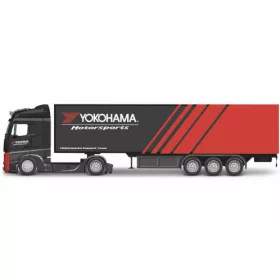   Burago - Mercedes Actros Gigaspace, schwarz/rot, Yokohama Motorsports, 1:43