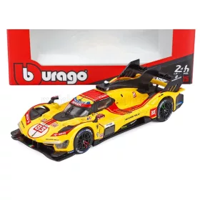   Burago - FERRARI 499P 3.0L TURBO V6 TEAM AF CORSE N 83 WINNER 24h LE MANS 2025 ROBERT KUBICA - PHIL HANSON - YIFEI YE YELLOW RED