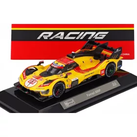   Burago - FERRARI 499P 3.0L TURBO V6 TEAM AF CORSE N 83 WINNER 24h LE MANS 2025 ROBERT KUBICA - PHIL HANSON - YIFEI YE WITH SHOWCASE YELLOW RED