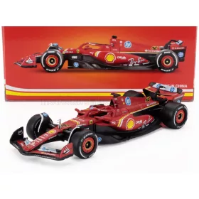   Burago - FERRARI F1  SF-24 TEAM SCUDERIA FERRARI N 16 WINNER ITALY MONZA GP 2024 CHARLES LECLERC RED WHITE BLACK