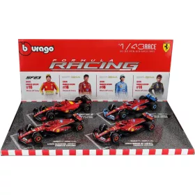   Burago - FERRARI SET F1 CHARLES LECLERC SF-23 TEAM SCUDERIA FERRARI SF23 N 16 MONZA ITALY GP 2023 - 3X SF-24 TEAM SCUDERIA FERRARI SF24 3rd N 16 MIAMI GP 2024 - N 16 WINNER MONZA ITALY GP 2024 - N 16 SEASON LIVERY 2024 VARIOUS