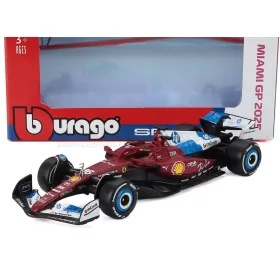   Burago - FERRARI F1  SF-25 TEAM SCUDERIA FERRARI HP N 16 MIAMI GP 2025 CHARLES LECLERC RED WHITE BLUE