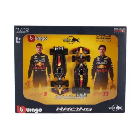   Burago - RED BULL SET F1  2X RB20 TEAM ORACLE RED BULL RACING N 1 WORLD CHAMPION SEASON 2024 MAX VERSTAPPEN + N 11 SERGIO PEREZ MATT BLUE YELLOW RED