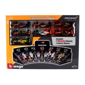   Burago - McLAREN SET F1  7X F1  MCL36 TEAM MCLAREN N 4 2022 + 2X N 3 DANIEL RICCIARDO - MCL60 N 4 2023 LANDO NORRIS + N 81 OSCAR PIASTRI - MCL38 N 4 4th MONACO GP 2024 LANDO NORRIS + N 81 OSCAR PIASTRI ORANGE BLACK