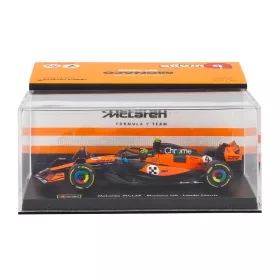   Burago - McLAREN F1  MCL39 TEAM MCLAREN N 4 WORLD CHAMPION WINNER MONACO GP 2025 LANDO NORRIS - WITH PILOT AND SHOWCASE ORANGE BLACK