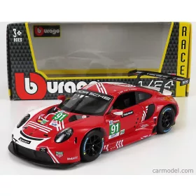   Burago - Porsche 911 991-2 Rsr Team Porsche Gt N 91 24H Le Mans 2020 R.Lietz - G.Bruni - F.Makowiecki Red White
