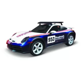   Burago - PORSCHE 911 992 N 953 RALLY DAKAR ROUGHROADS 2023 WHITE BLUE