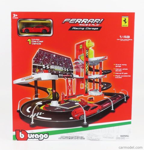 Burago - Accessories Diorama - Level Racing Garage With Ferrari F-12 2015