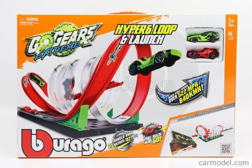 Burago - Accessories Diorama - Go Gears Extreme Hyper Loop & Launch With 2X Cars Included Various