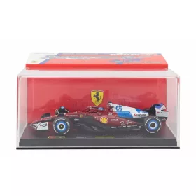   Burago - Ferrari SF-25 #16 C. Leclerc Formula 1 Miami GP 2025 - with driver figure and showcase