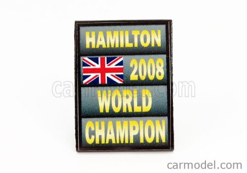 Cartrix - Accessories F1 World Champion Plate Pit Board - Mclaren Mercedes Mp4/23 N 22 Season 2008 Lewis Hamilton Grey Black Yellow