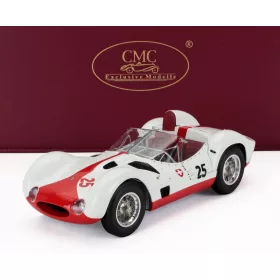   CMC - MASERATI TIPO 61 2.9L S4 SPIDER BIRDCAGE N 25 WINNER PENSACOLA FLORIDA SCCA 1960 GASTON ANDREY WHITE RED