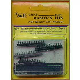   CMK - Button-Head Rivet calibre 1 2 mm 60 pcs with 0 9mm metal drill