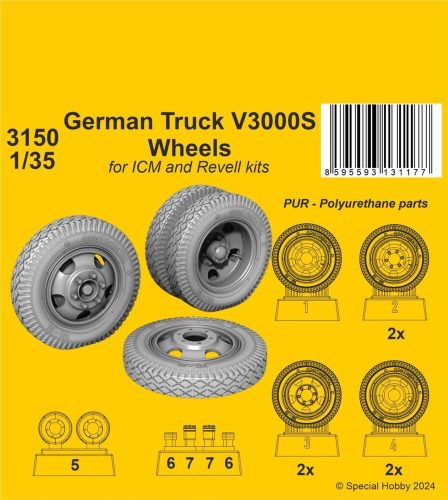 CMK - German Truck V3000S Wheels 1/35 / for ICM kits
