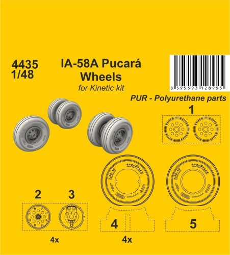 CMK - IA-58A Pucara Wheels (Kinetic kit)