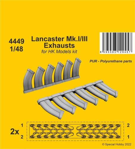 CMK - Lancaster Mk.I/III Exhausts 1/48 / for HK Models kit
