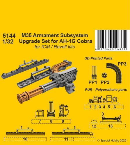 CMK - M35 Armament Subsystem Upgrade Set for AH-1G Cobra 1/32 /for ICM and Revell kits