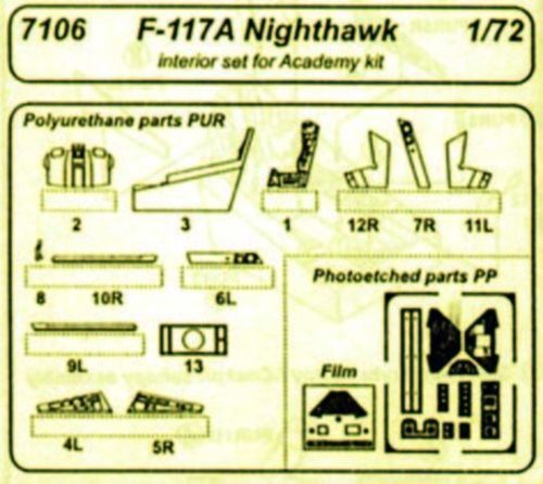 CMK - F 117A Nighthawk interior für Academy Bausatz