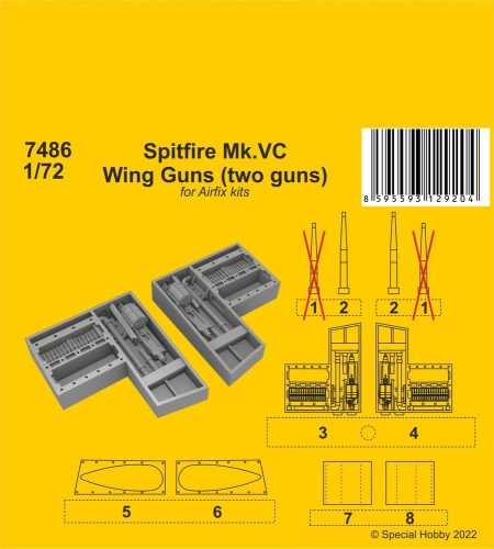 CMK - Spitfire Mk.VC Wing Guns (two guns) / for Airfix kit