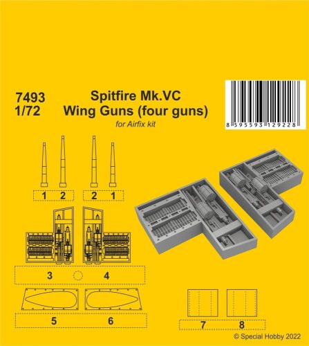 CMK - Spitfire Mk.VC Wing Guns (four guns) / for Airfix kit