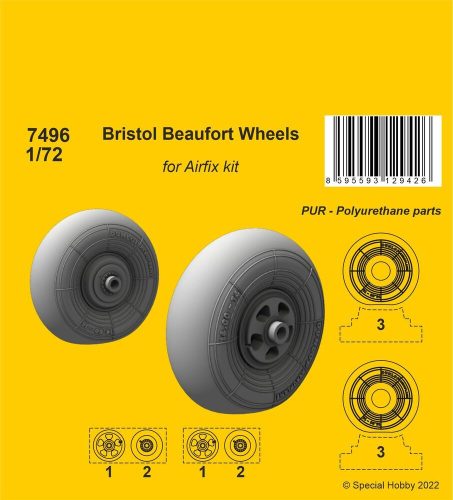 CMK - Bristol Beaufort Wheels 1/72 / for Airfix kit