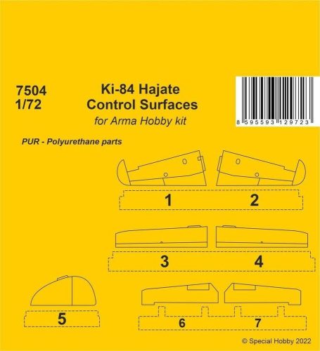 CMK - Ki-84 Hajate Control Surfaces 1/72  / for Arma Hobby kits