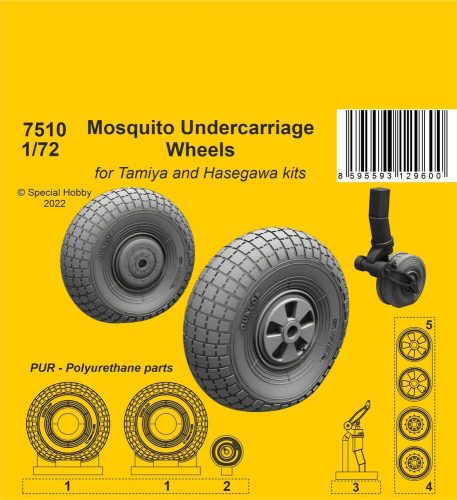 CMK - Mosquito Undercarriage Wheels / for 1/72 Tamiya and Hasegawa kits