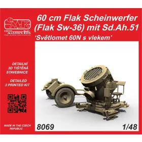   CMK - 60 cm Flak Scheinwerfer (Flak Sw-36) mit Sd.Ah.51 / Sv tlomet 60N s vlekem 1/48 harcjármű makett