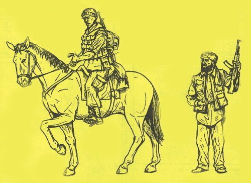 CMK - US Military Policman Mounted and Iraqi Civilians