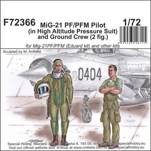 CMK - MiG-21 PF/PFM Pilot (in High Altitude Pressure Suit) and Ground Crew (2 fig.)